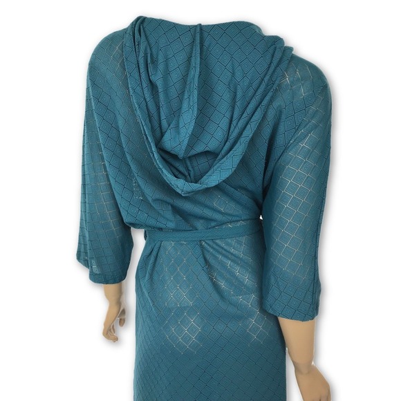 Prism Size 4 Hooded Teal Green Sashed Robe Short Sleeve Lightweight MSRP $1425 - Picture 4 of 8